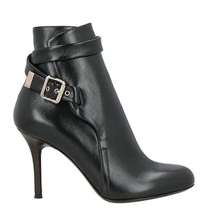 NWT Chloe Black Leather Ankle Booties, Spike Heel, Sz 37.5